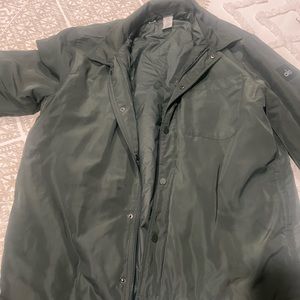 ALO green long line jacket // M